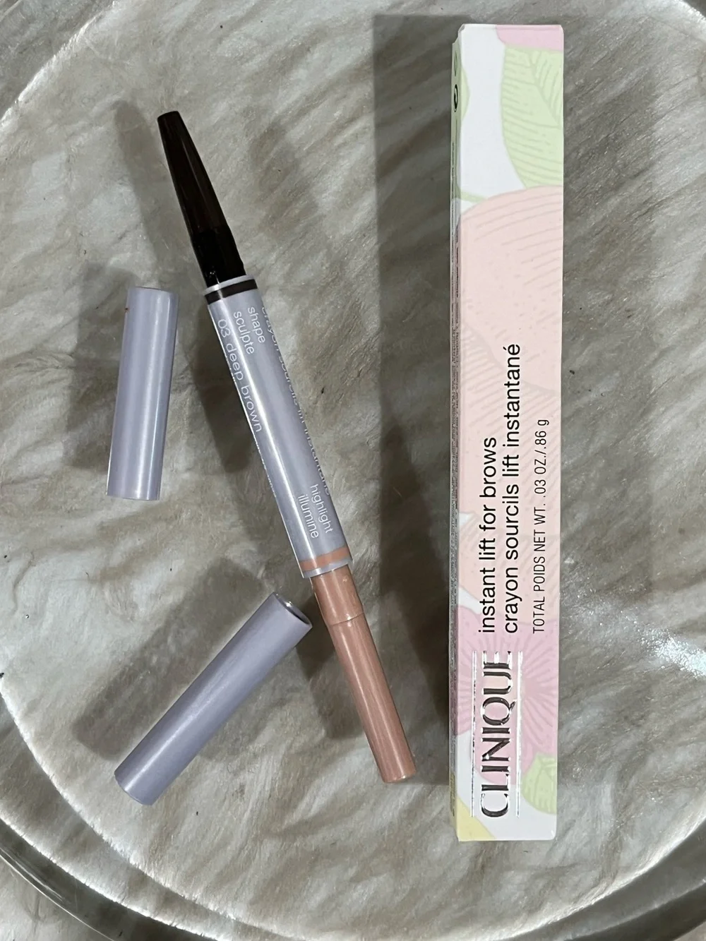 NEW Clinique Instant Lift for Brows Two-in-One Eyebrow Pencil Deep Brown 03